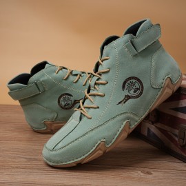 Men's Lace-up Sneakers - Casual Walking Shoes With Hook And Loop Fastener - Comfortable And Breathable