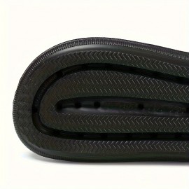 Men's Fashion Slides, Casual Non Slip Slippers, Open Toe Shoes With Buckles Deco For Indoor Outdoor Walking, Beach Shoes For Spring And Summer