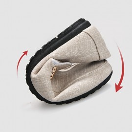 Men's Solid Canvas Loafers, Casual Comfy Slip On Shoes Flat Shoes For Men's Outdoor Footwear